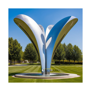 Sculpture d'art d'arbre poli de cour en métal d'acier inoxydable à vendre près de moi - Product Image 5