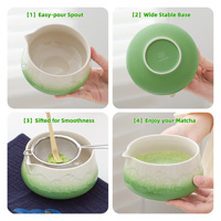 Boîte cadeau en porcelaine de style Japandi personnalisée, logo OEM, bol en céramique écologique, fouet à matcha Chasen, bol à matcha, service à thé