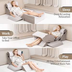 Juego de 9 Almohadas Ortopédicas en Forma de <span class=keywords><strong>Cuña</strong></span> <span class=keywords><strong>para</strong></span> Cama, Espuma Viscoelástica Ajustable <span class=keywords><strong>para</strong></span> Sentarse en la Cama, Ideal <span class=keywords><strong>para</strong></span> Adultos con <span class=keywords><strong>Reflujo</strong></span> Ácido y GERD - Product Image 3