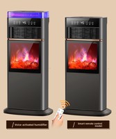 Nouveau 2026 – Chauffe-vent portable 3D effet flamme 2000W avec humidificateur vapeur à atomisation intégrée et télécommande pour maison et bureau