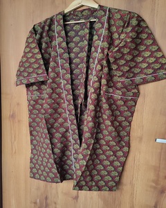 Kimono de Algodón con Estampado Floral Hecho a Mano, Transpirable, de Manga Larga, Ropa de Dormir, Proveedor Mayorista de Vestidos para Mujer - Product Image 3
