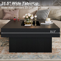 Table basse en bois de grande taille avec rangement, prix de gros d'usine, table basse de salon personnalisée avec éclairage LED