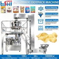 Machine d'emballage automatique pour biscuits, brocoli, maïs, chips de pommes de terre, chips de bananes, aliments soufflés, en sachets préformés Doypack