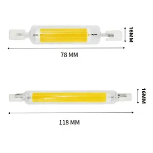 높은 루멘 출력 8W 1000lm 118mm 유리 디밍이 가능한 r7s led cob 전구