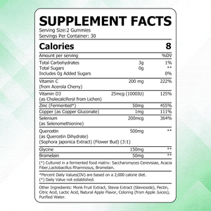 OEM ODM Zinc Gummies with Vitamin C D3 Zinc Quercetin SupportsImmune Skin Cellular Repair Antioxidant Energy Focus - Product Image 3