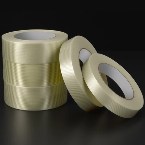High Bonding Heavy Duty Custom Cloth Reinforced Rubber Adhesive Bi-directional Fiberglass Single Sided Filament Packing Tape