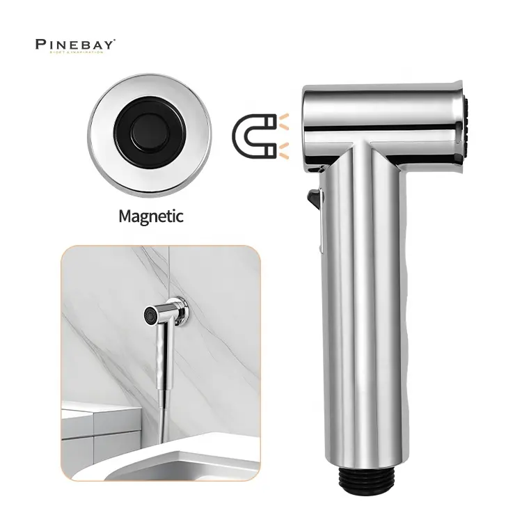 Pinebay tốt bán treo tường nhà vệ sinh tắm ABS Chrome cầm tay Bidet phun phòng tắm phụ nữ làm sạch nhà vệ sinh shattaf Bộ