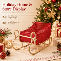 Panier-cadeau de Noël en osier rouge fait main pour bonbons, jouets, paniers-cadeaux, emballage et décoration festive