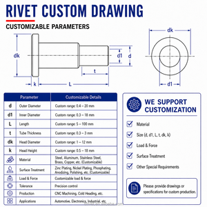 Remaches Sólidos de Cabeza Plana de Hierro Galvanizado a Medida TianFang, Sujetadores ISO QC <span class=keywords><strong>para</strong></span> Hardware OEM, Venta al por Mayor Directa de Fábrica - Product Image 2