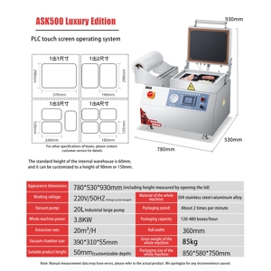 Fully Automatic Electric High Rigidity <b>Vacuum</b> Skin-Packaging Machine for Barbecue Salmon Steak Seafood Durian Meat Foil - Product Image 6
