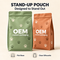Sacs d'emballage personnalisés pour aliments pour chats et chiens de 1 kg, 5 kg, 10 kg, 15 kg, 20 kg, pochettes verticales à fond plat avec fermeture éclair