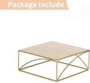 Présentoir créatif AURORA pour table de desserts de mariage, ensemble de 3 pièces, plateau décoratif blanc, support romantique simple en fer pour gâteaux - Product Image 4