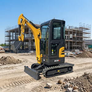 Mini-excavatrice sur chenilles jaune SE18SR, compacte, hydraulique, 1,8 tonne, équipement de construction - Product Image 1