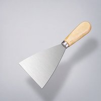 YUSHAN Spatule à mastic rigide pour murs, nouveau style, outils de nettoyage de sols et de construction, acier au carbone, manche ergonomique en bois, argenté