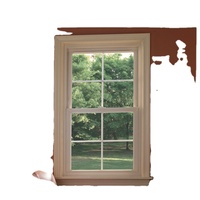 Fenêtre à battants double coulissante verticale en alliage d'aluminium de style américain avec moustiquaire en acier inoxydable coupe-vent pour cuisine et maison