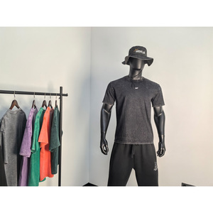 Camiseta de Hombre al por Mayor, Personalizada, 100% Algodón, Lavado Ácido, Cuello Redondo, Duradera, con Diseño Gráfico Personalizado para Ropa de Playa - Product Image 1