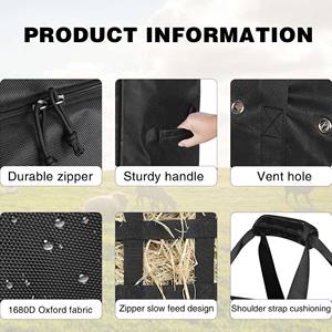 Échantillon gratuit Portable Grand Durable Léger Pas Cher Nouvelle Mangeoire Lente Lapin Rond Carry Poly Pvc Foin Tote Bale Sacs Net pour Chevaux - Product Image 2