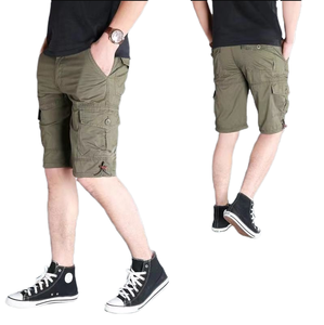 Shorts cargo personnalisables pour hommes en polyester et coton, haute qualité, respirants, décontractés, pour l'été, multi-poches - Product Image 1