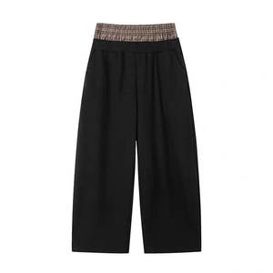 Pantalon double taille élastique pour hommes Pantalon de jogging simple, uni, de couleur unie, avec logo personnalisé - Product Image 1