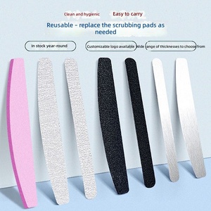 50 pièces/sac Vente en <span class=keywords><strong>gros</strong></span> Limes à ongles jetables en éponge EVA déchirable, double face, ultra-minces, en forme de demi-lune, avec bande abrasive remplaçable, personnalisables - Product Image 2