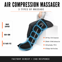 Système de récupération par compression d'air portable pour usage domestique, bottes de massage pneumatique pour pieds et jambes, contrôle du temps, batterie au lithium, Gude GD-L10