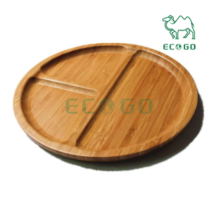 Plateau rond en bois bambou ou plateau à pain, gâteau aux fruits, pizza, dessert et gâteau - Product Image 5