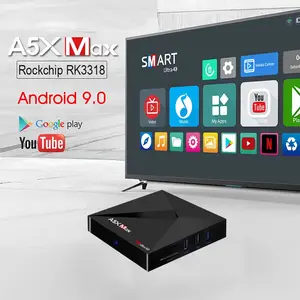 Internet radio A5X MAX Androids Smart HD 4 Set top box Android 9.0 2.4G WIFI 4Gb 32Gb Tv Box 4K
