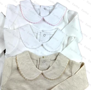 Vestito monogramma bambino Peter Pan colletto neonato neonato vestiti Footie bambino che torna a casa vestito - Product Image 5