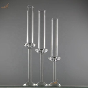 Sets of <strong>3</strong> Tall Crystal Tube <strong>Candle</strong> Stick <strong>Holder</strong> for Wedding Table Decoration - Product Image 2