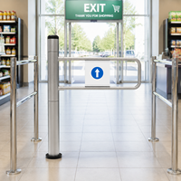 Tourniquet à battants en acier inoxydable 304 à double entrée pour supermarché avec contrôle d'accès et anti-tailgating