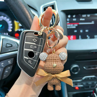 Porte-clés en caoutchouc à strass, ours en peluche, sac personnalisé, pendentif de charme, cadeaux de promotion, porte-clés de luxe pour voiture, nouveau