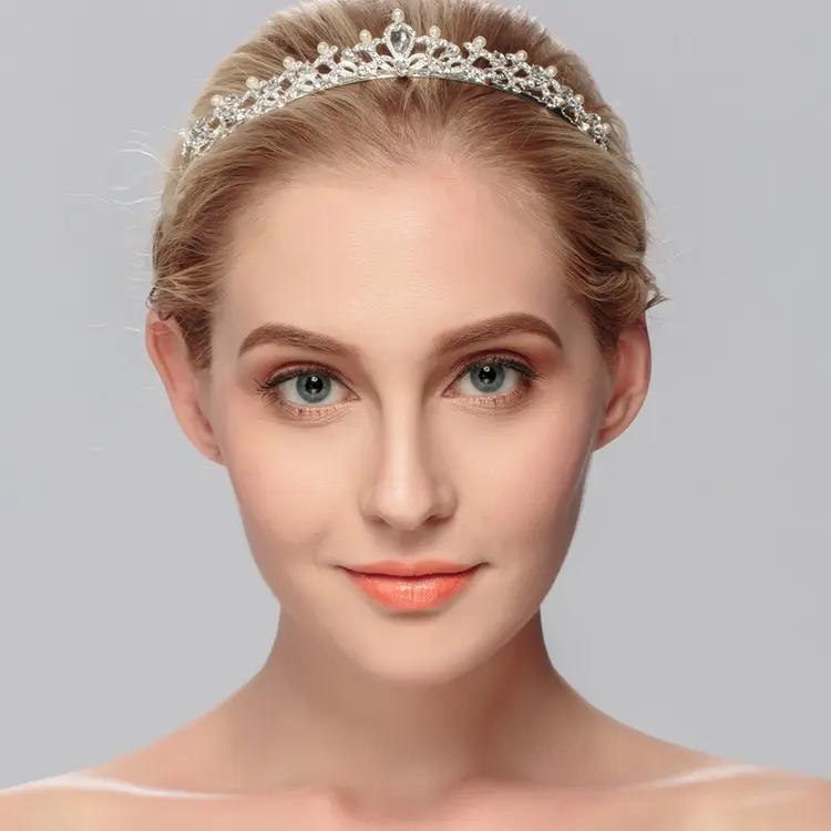 Nieuwe Collectie Sample Wedding Crown Parel Bruids Tiara Kroon Bruids Haar Accessoires