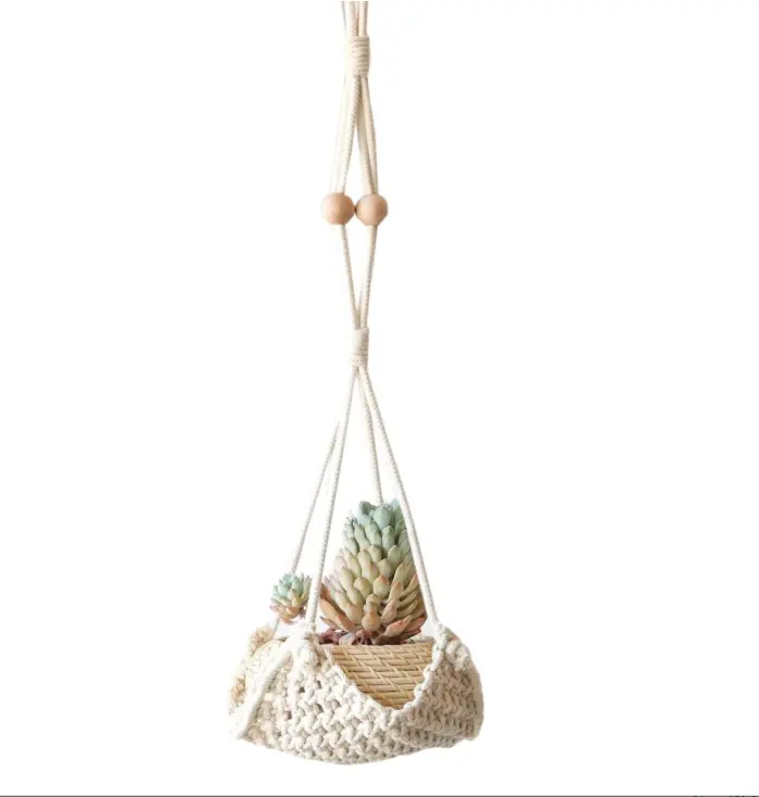 Macrame Plant Hanger Handmade Cotton Rope Wall Hangings Home Decor