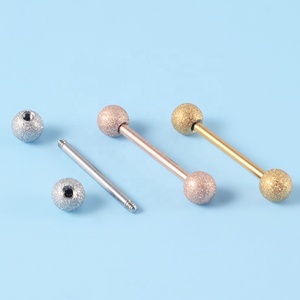 Lotto 15 sfere opache in acciaio inox orecchio cartilagine elica bilanciere intrecciato di base Piercing filo esterno per la lingua della pancia orecchio orecchio - Product Image 3