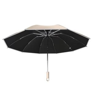 Parapluie en polyester entièrement automatique OEM avec 10 baleines, design pliable, style moderne, cadeau d'affaires - Product Image 4
