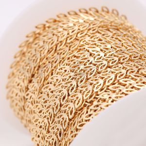 Nouveauté Chaîne à maillons en laiton plaqué or 14 carats à motif de feuilles creuses |   Accessoires de fabrication de bijoux pour femmes DIY - Product Image 5