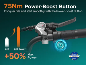 Vélo électrique à pneus larges ENGWE L20 BOOST 250W pour adultes, 48V13Ah, 20 pouces, vélo électrique urbain, 7 vitesses, tout-terrain, vélo électrique à cadre bas - Product Image 4