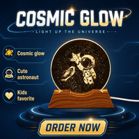 Lampe de nuit en cristal gravé en 3D, LED, prise USB, taille moyenne, base en plastique, lampe de bureau moderne, décoration de salon, cadeau pour la maison