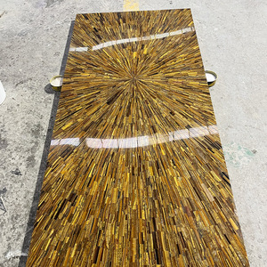 Piedra de <span class=keywords><strong>Ojo</strong></span> de Tigre <span class=keywords><strong>Dorado</strong></span> Natural con Forma Reflexiva Personalizada, Losa Rectangular para Mesa o Encimera - Product Image 3