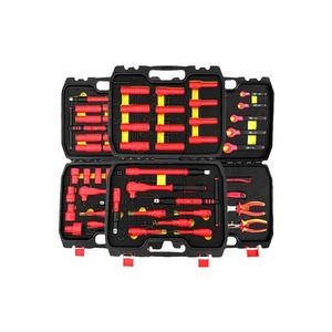 Ensemble d'outils à main portables en acier au chrome-vanadium CRV isolé, 10 pièces, garantie 1 an, kit de réparation automobile, étui moulé par soufflage, portable, 24 pièces - Product Image 1