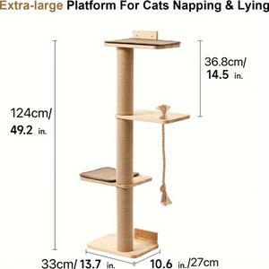 Albero di attività del gatto con Tunnel palla giocattolo Sisal colonna 360 rotazione Pallet fornitura - Product Image 6