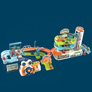 Jouet de simulation de conduite pour enfants à assembler soi-même : Volant multifonction, train urbain, piste de <span class=keywords><strong>voiture</strong></span> et <span class=keywords><strong>parking</strong></span> urbain - Product Image 1