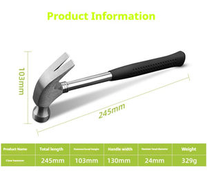 Marteau à griffes multifonctionnel, marteau d'artisan en acier au carbone, marteau domestique, marteau d'urgence pour voiture - Product Image 6