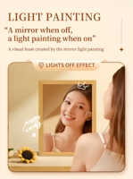 Peintures et décorations murales, miroir avec éclairage LED, peinture personnalisée, cadre lumineux, décoration d'ambiance nocturne pour chambre à coucher, hôtel, grande taille