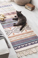 Tapis de sol à glands en coton, tapisserie de style BOHO, design personnalisé, décoration de la maison, pour le salon, 2020