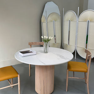 Новый дизайн, мебель в скандинавском стиле, столовая, бетонный круглый центральный стол, акцент, тафель, обеденный стол, деревянный обеденный стол, набор - Product Image 6