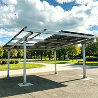 Système de carport solaire en aluminium en stock UE, structure de carport photovoltaïque étanche pour usage domestique et commercial, système de stationnement solaire
