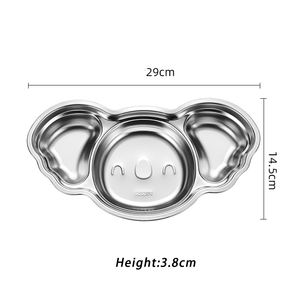 Platos divididos en forma de <span class=keywords><strong>Koala</strong></span> para el almuerzo Camping 304 plato dividido de acero inoxidable 3 secciones platos de cena irrompibles bandeja de comida - Product Image 2