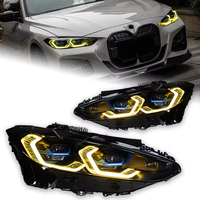 Ensemble de phares LED bicolores pour BMW Série 4 G22 G26 M4 G82 CSL, jaune doré, feux de jour dynamiques, clignotants dynamiques, lampe avant
