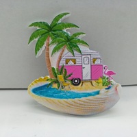 Aimant de réfrigérateur en résine personnalisé, souvenir de plage, palmier, Martinique
